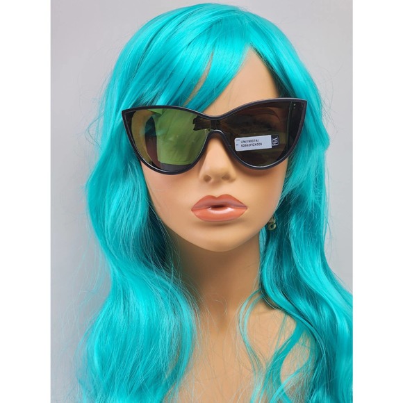 Foster Grant Full Butterfly / Cat Eye Frame Blue Mirrored Sunglasses 52662FGX009 - Picture 3 of 11